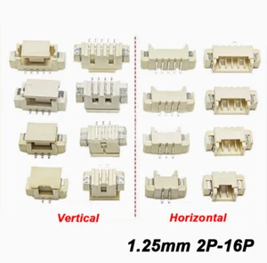 MX1.25MM Horizontal/Vertical SMD Sockets With/Without Cover 2P/3P/4P/5P/6P-16P - Picture 1 of 44