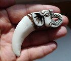 Acrylic Elephant Tooth Tusk  21X71 MM Carved Pendant Plastic For Jewelry Making