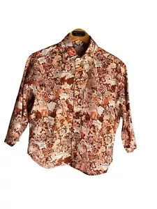 VTG 70's Playboy Vargas Print Button Down by Chemise Et Cie - Sz LARGE - Picture 1 of 15
