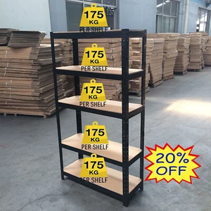5 Tier Heavy Duty Boltless Metal Shelving Shelves Storage Shelf Garage Blue Shed - Picture 1 of 9