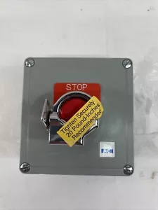 EATON CORPORATION 10250T3519 PUSHBUTTON CONTROL STATION - 1NC - STOP W/HASP - Picture 1 of 3