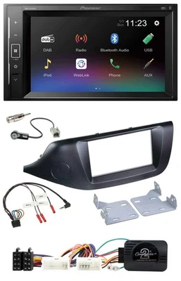 Pioneer DAB Lenkrad 2DIN Bluetooth USB Autoradio für Kia Ceed ab 2012 schwarz oh - Bild 1 von 4