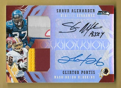 SHAUN ALEXANDER CLINTON PORTIS 2018 PANINI PHOENIX SP PATCH AUTOGRAPH AUTO #/10 - Image 1 of 2