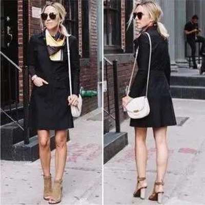 Минидресс женский Tory Burch Courbette Corpcore Trench маленький черный бистретч S/P - Изображение 1 из 4