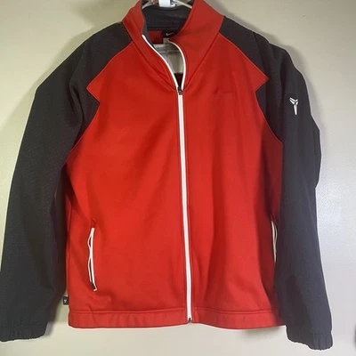 KOBE BRYANT Nike трек стиль куртка мужская XL 406054-611 красный черный полный молнии недостаток - Изображение 1 из 4