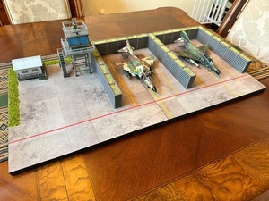 BaseKraft 1/72 Display Diorama Ground Base with two aircraft slots and buildings - Picture 1 of 12