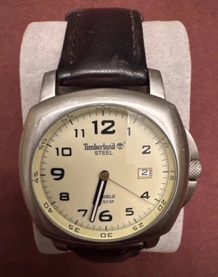 Timberland Indiglo Men's Watch 75019G (Rare) Date, Leather band,  WORKING - Image 1 of 4