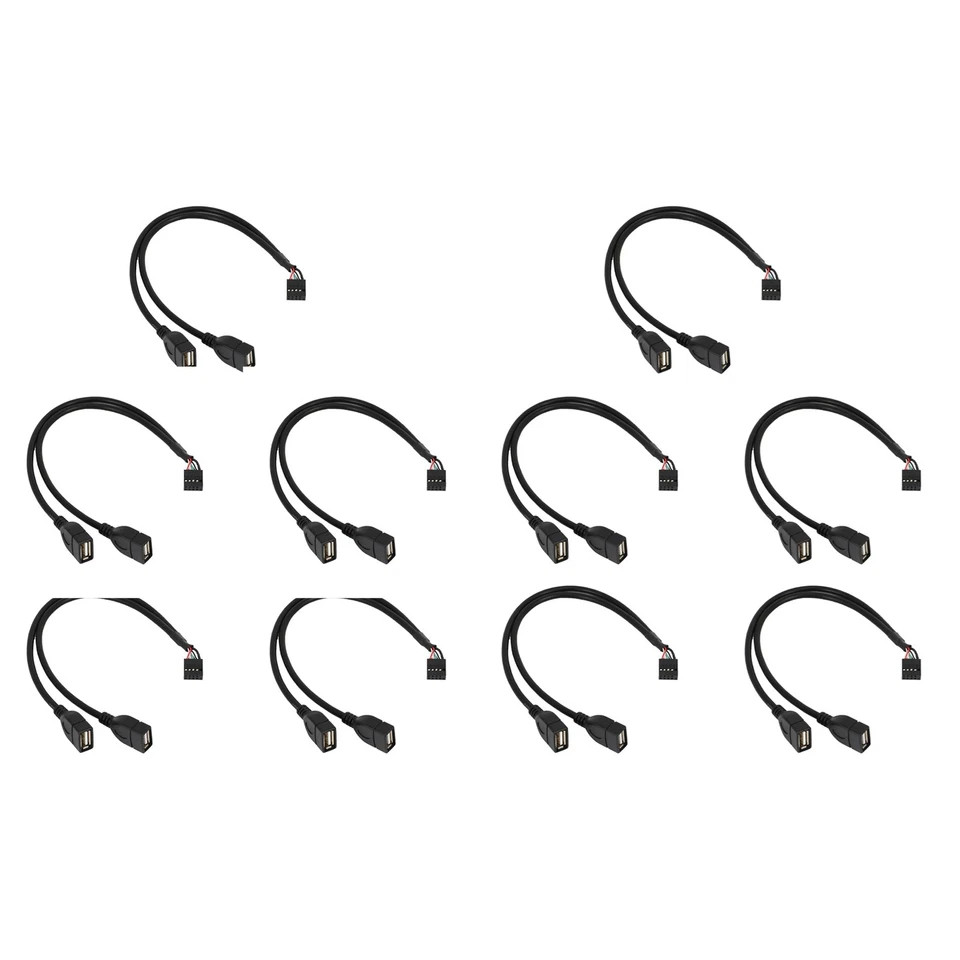 10X Scheda Madre 30CM 10 Pin Connettore Femmina A 2 Porte Dual USB 2.0 Adat4799 - Immagine 1 di 1