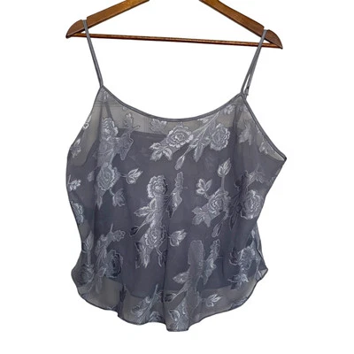 Lencería De Colección Años 90 Cami L Gilligan & O’malley Floral Y2K Grunge Hada Semi Transparente Foto 1 de 4