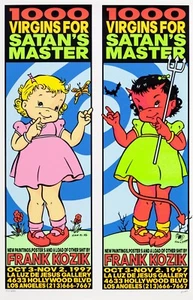 FRANK KOZIK - 1000 VERGINI PER IL MAESTRO DI SATANA - POSTER S&N - INTATTO - 1A ED - Foto 1 di 5
