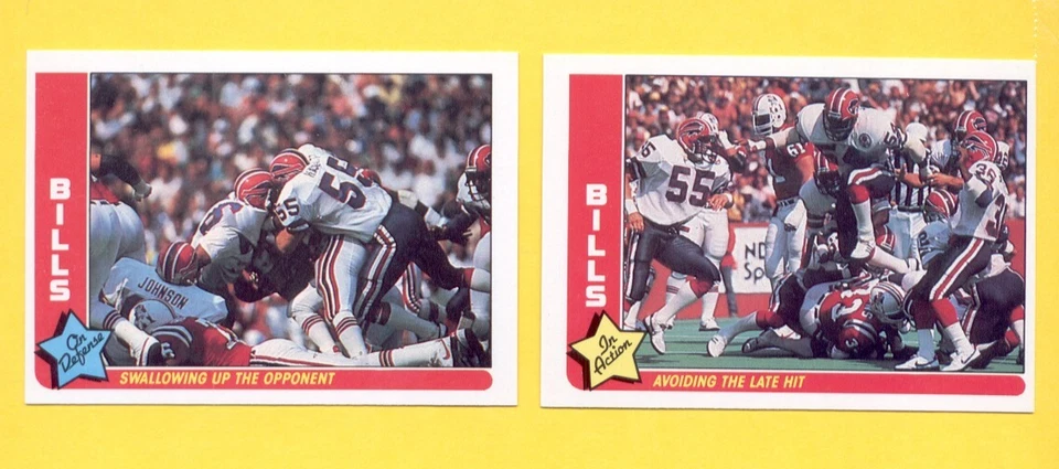 1985 Fleer Team Action JIM HASLETT Buffalo Bills 2-Card Lot - Image 1 of 1