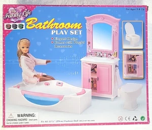My Fancy Life Puppenhaus Möbel Bad mit Badewanne und Waschtisch Neu im Karton - Bild 1 von 5