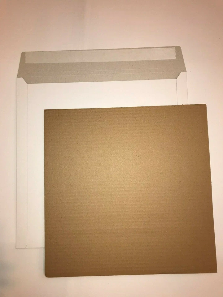 100 12" LP WHITE RECORD MAILERS +200 STIFFENERS & FREE 24 h Delivery