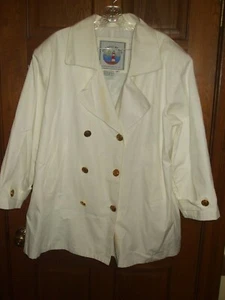 Atlantic Beach White Double Breasted Lightweight Lined Jacket - Size 1X - Picture 1 of 2