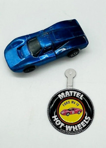 Vintage 1968 Blue Ford MK IV Hot Wheels Redline Diecast Toy Car Tin Button