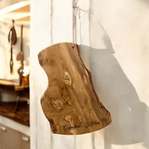Personalised 38 - 40cm Hanging Olive Wood Chopping Board Engraved Kitchen gift - Picture 1 of 3