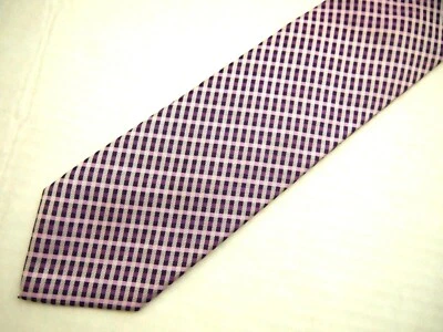 Corbata Alfani Para Hombre Púrpura Blanca Cuadros Ajustada 59" Carrera Foto 1 de 4