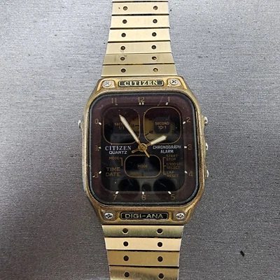 Relógio Citizen Robot Face Masculino 32mm Mostrador Marrom Tom Dourado Retângulo 8943 PEÇAS - Imagem 1 de 4