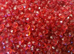 Lot 2,000 Assorted Transparent 6mm Faceted Rondelle Spacer Plastic Craft Beads - Picture 1 of 37