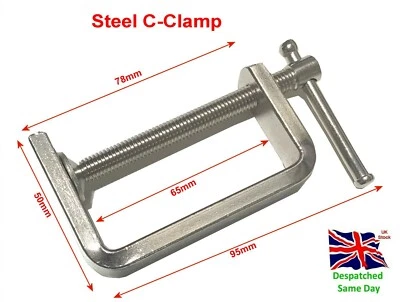 2" Steel C-Clamp Heavy Duty Steel 45mm Jaw capacity Hobby Etc - Image 1 of 2