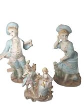 3 Exquisite Antique Porcelain Bisque Victorian Couple Figurines,  Courting  