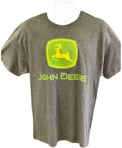 Camiseta John Deere gris carbón jaspeado grande para hombre nueva con etiquetas - Imagen 1 de 4