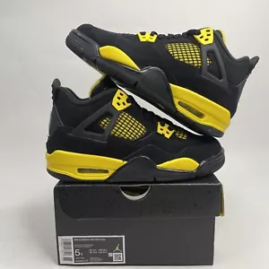 Nike Air Jordan 4 Retro GS “Yellow Thunder” 2023 Size 5Y/6.5W (408452-017) New - Picture 1 of 4