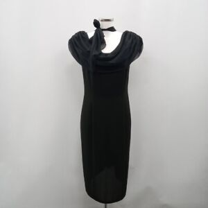Frank Usher Black Midi Dress UK 14 Women's RMF47-SM