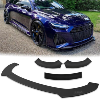 Front Bumper Lip Splitter Spoiler Glossy Black For Audi S3 S4 A3 A4 A5 A6 A8 RS6 - Image 1 of 4