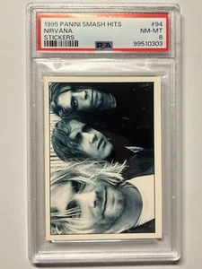 1995 Panini Smash Hits Stickers Nirvana #94 PSA 8 Kurt Cobain Grohl Novoselic - Picture 1 of 2