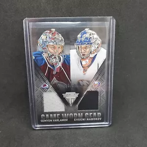 Semyon Varlamov Evgeni Nabokov Game Worn Gear /300 Patch 2013-14 Titanium GD-VN - Picture 1 of 3
