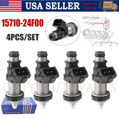 Inyectores de combustible 4 piezas para Suzuki 2000-2003 GSX-R750 GSXR750 600 1000 #15710-24F00 Foto 1 de 4