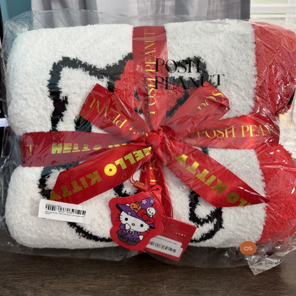 Nueva manta sellada POSH PEANUT X HELLO KITTY GHOST LUXE CUDDLE PATOO Foto 1 de 1