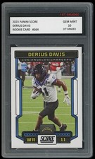DERIUS DAVIS 2023 PANINI SCORE 1ST GRADED 10 ROOKIE CARD LOS ANGELES CHARGERS