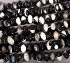 Sharp Looking Quartz Druzy Banded Agate 14Mm Rondelle Beads 16" Knotted Strand