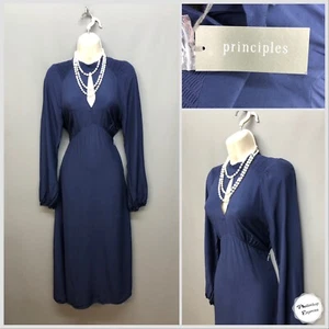 NUEVO Vestido Principles Azul Marino Cerradura Frontal Línea A UK 10 EUR 38 US 6 - Imagen 1 de 13