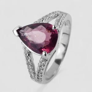 White Gold Plated Rings Rose Pink Tourmaline 1.63Ct 925 Sterling Silver Size 7 - Picture 1 of 8