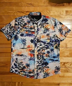 Men Point Zero casual button-down tropical Traveler Vacation Summer Resort Beach - Picture 1 of 7