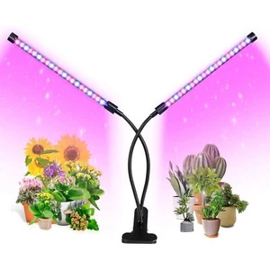 2 Heads LED Grow Light Plant Growing Lamp Full Spectrum for Indoor Hydroponics - Picture 1 of 8