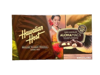 Hawaiian Host Dark Chocolate Covered Macadamia Nuts 5oz 141g 10 Pieces Box NEW - Image 1 of 3
