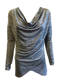 WITCHERY Women’s Long Sleeve Top Size XS Draped Neckline Stretch Knit Grey - Picture 1 of 8
