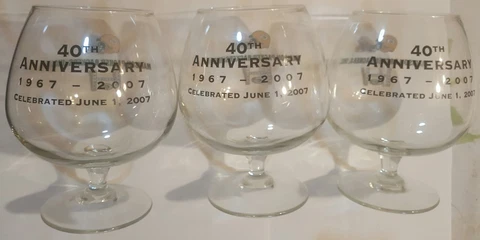 2007 Green Bay Packers Madison Packer Backers 40th Anniversary Glass Snifter x3 Cover