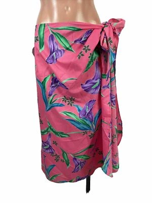 NUEVO CON ETIQUETAS Hilo Hattie Rosa Hawaiano Sarong Pareau Falda Vestido Cubrir Para Mujer OS EE. UU. Foto 1 de 4