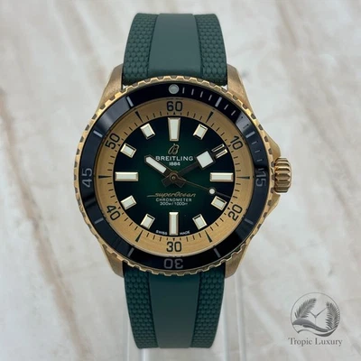 Breitling Superocean Automático 42mm Verde Bronce N17375 N17375201L1S1 JUEGO COMPLETO Foto 1 de 4