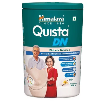 Polvo de nutrición diabética Himalaya Quista DN 400 g fibra de vainilla y soporte herbal Foto 1 de 3