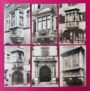 6 cartoline SCHAFFHAUSEN Svizzera 1920 circa bovindo, portale della vecchia caserma (165274 - Foto 1 di 2