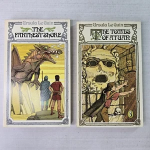 The Farthest Shore & The Tombs Of Atuan by Ursula K. Le Guin 2 PB Books Fantasy - Picture 1 of 18