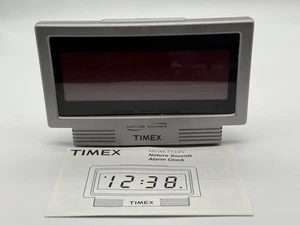 Timex Model T133N Nature Sounds Alarm Digital Clock Silver - Picture 1 of 11