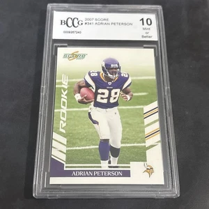 2007 Score Rookie Adrian Peterson #341 (RC) Beckett graded 10 - Perfect mint - Picture 1 of 6