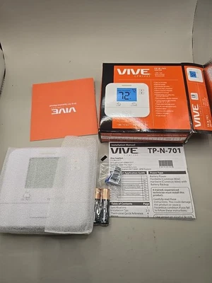 Vive TP-N-701 Single Stage Digital Non-Programmable Thermostat, 1 Heat / 1 Cool - Image 1 of 2